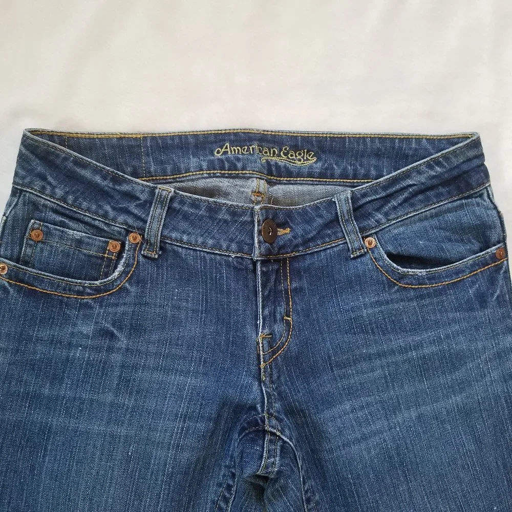American Eagle Straight denim jeans sz 6 reg - Picture 3 of 6